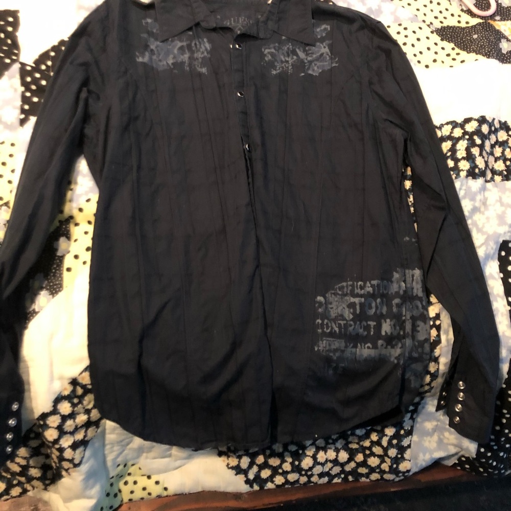 Guess button down dress shirt large